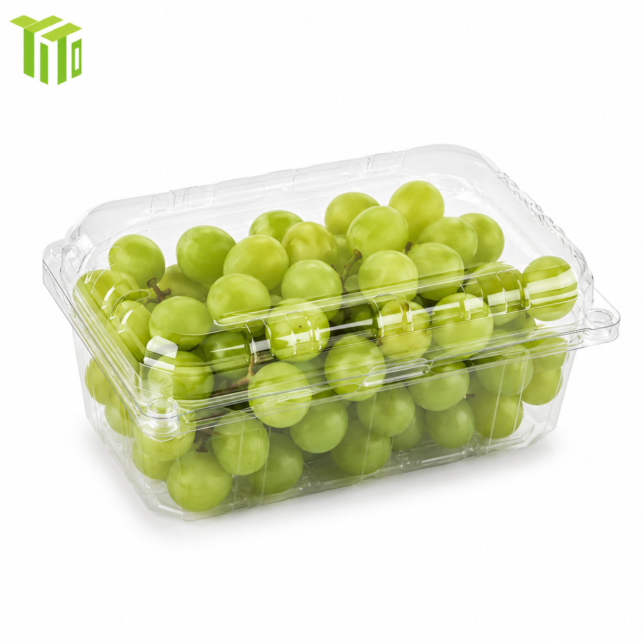 Clear grape clamshell packaging for fresh produce display