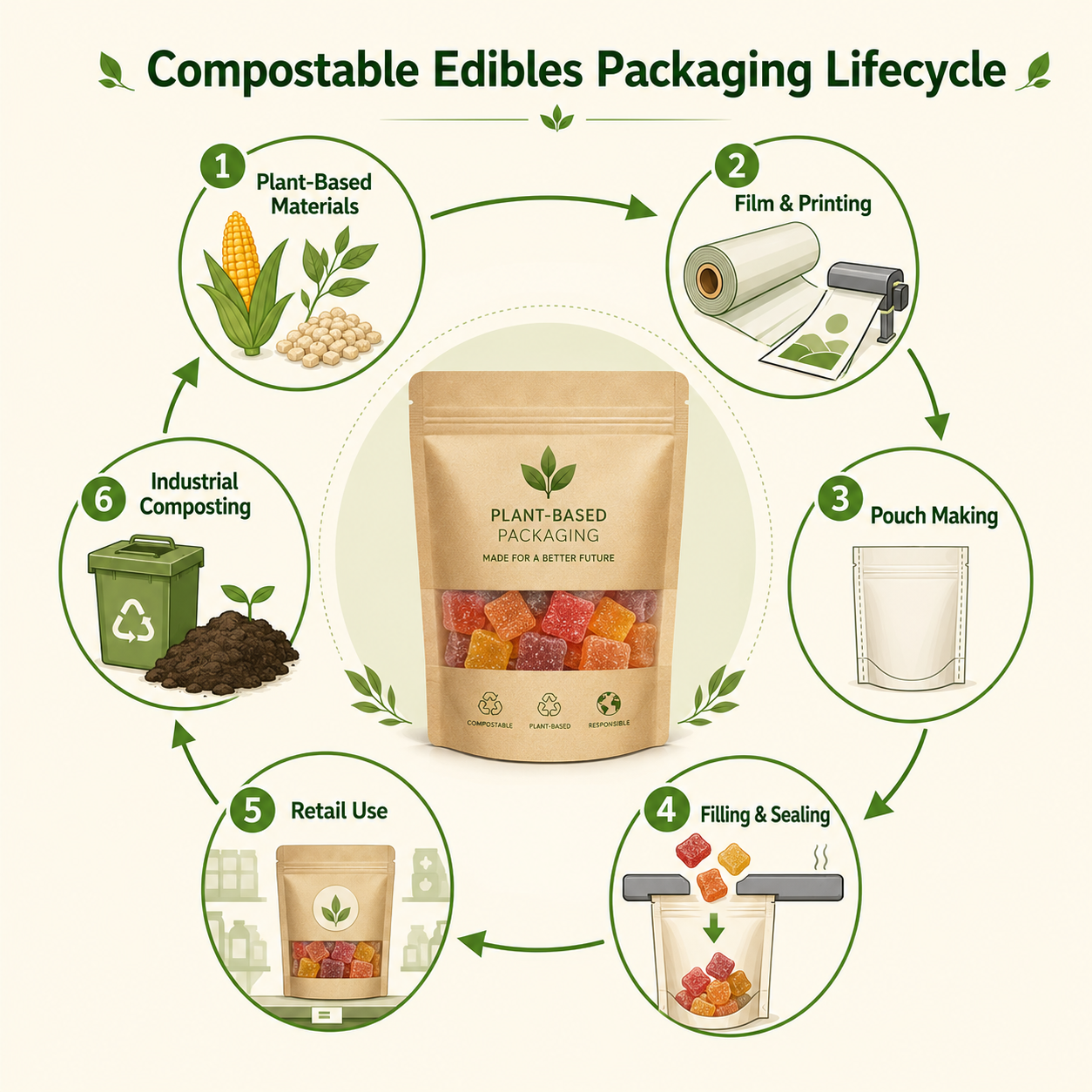 Compostable Edibles Packaging Lifecycle