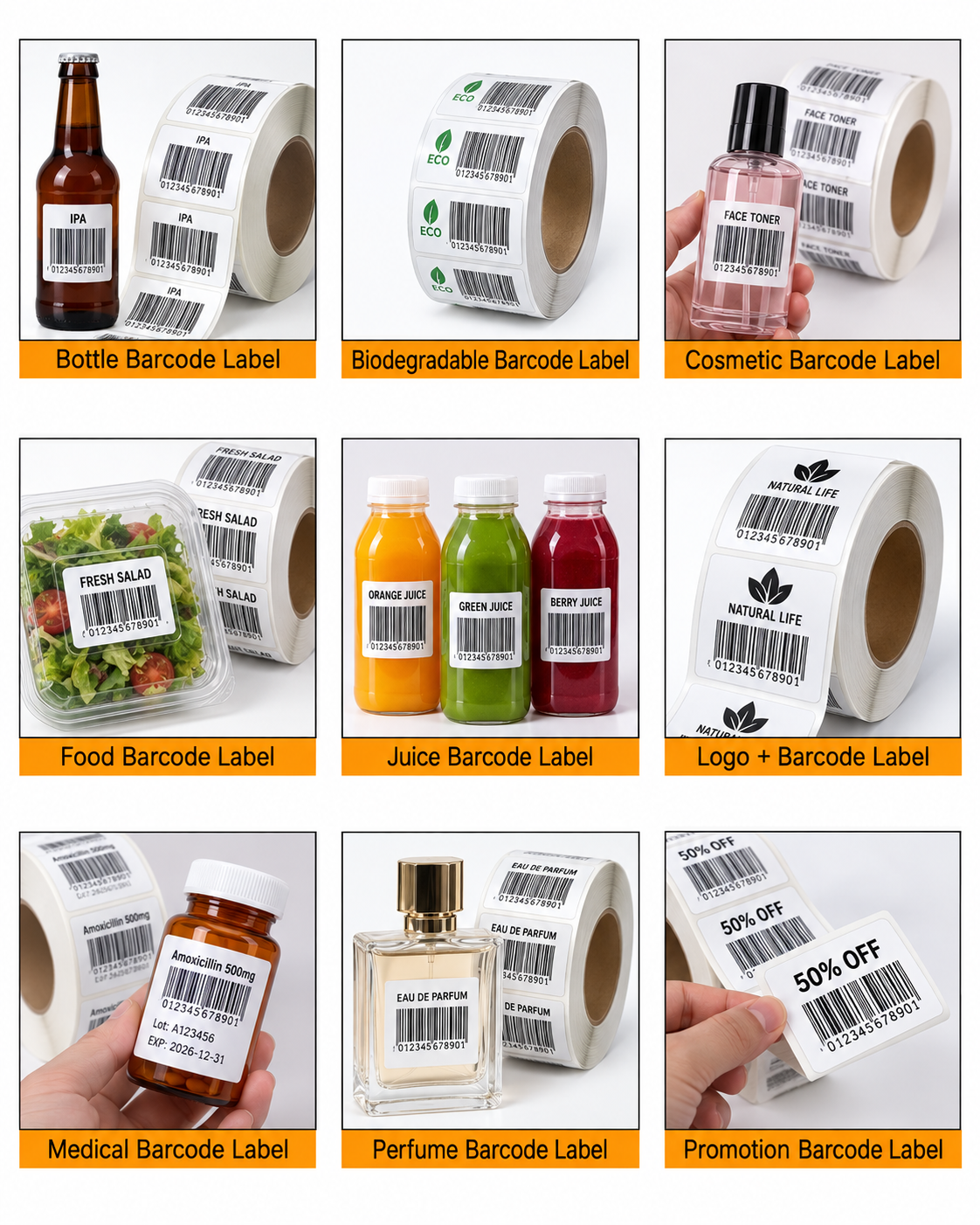 Custom self adhesive barcode label