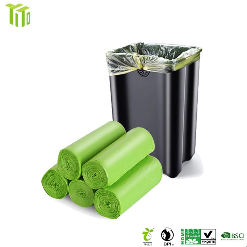 Biodegradable plastic garbage bag for household using