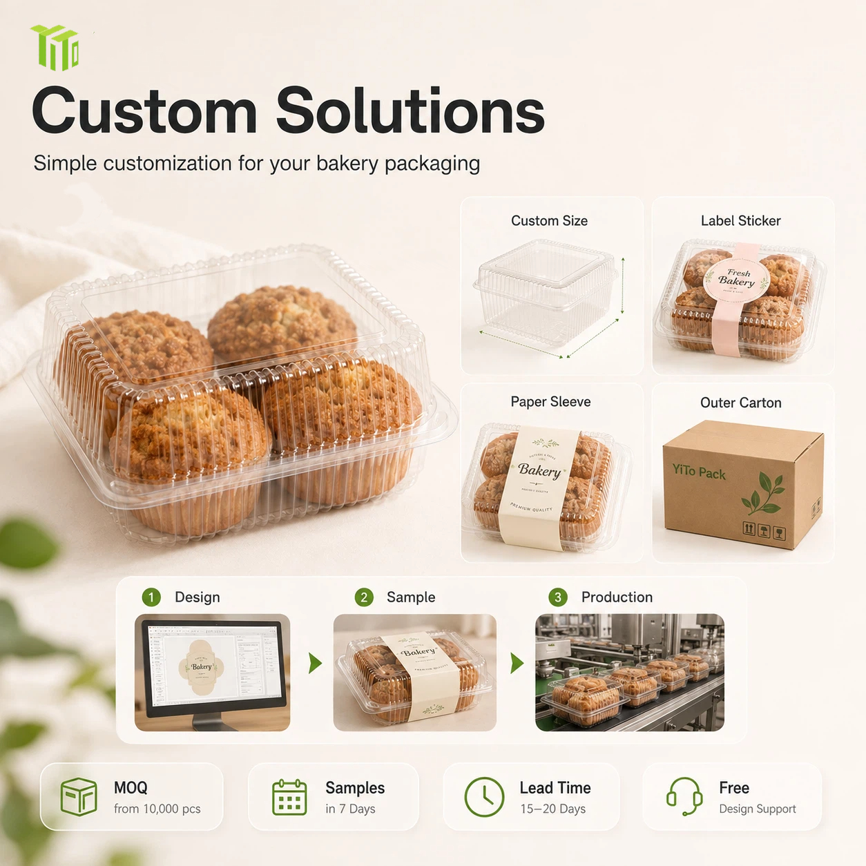 PLA Bakery Clamshell Container (2)