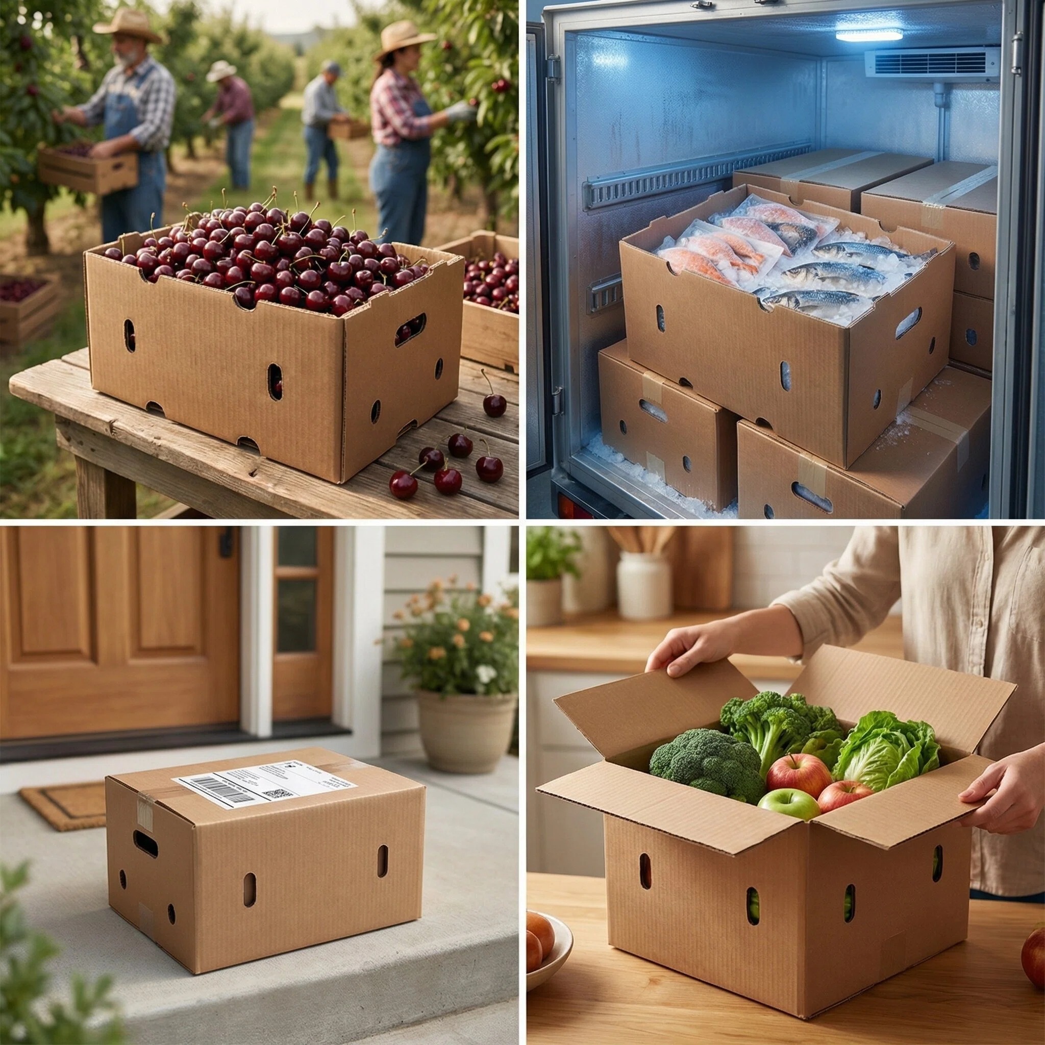 Waxed produce boxes