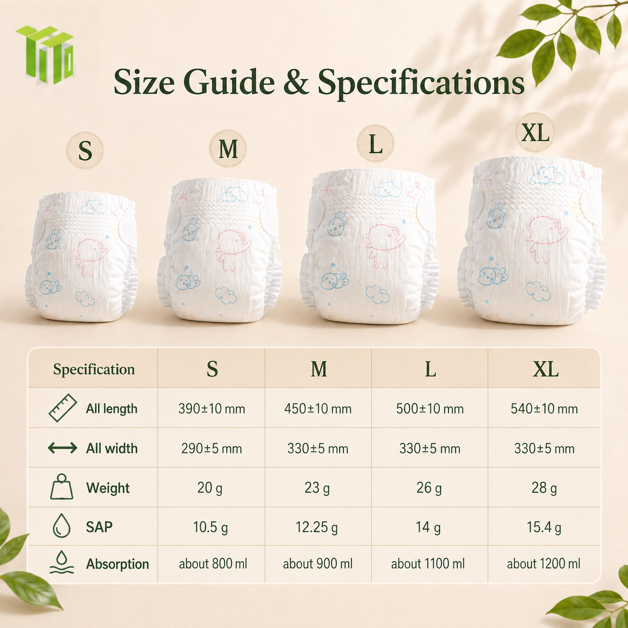 baby diapers size guide