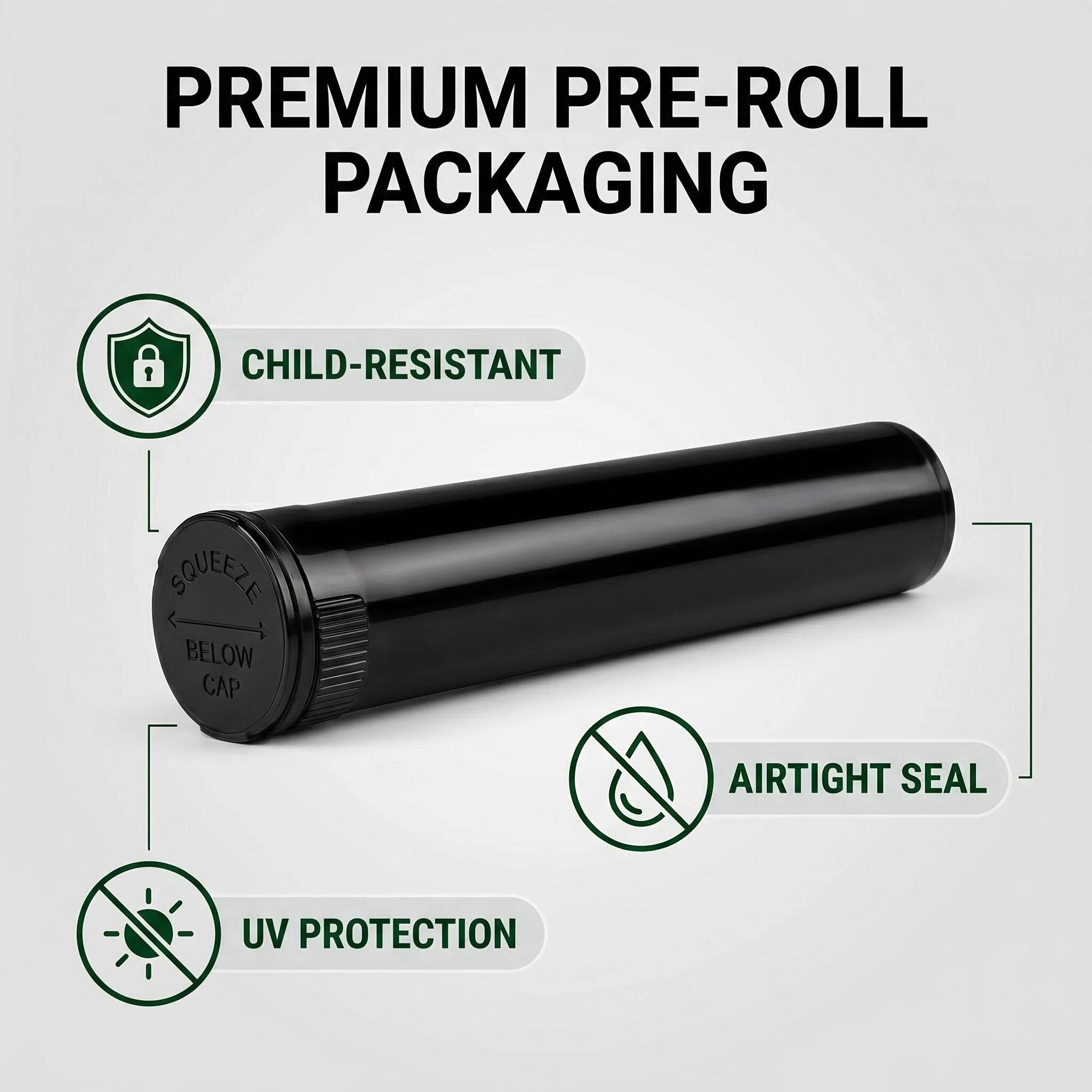 child-resistant pre-roll tube for cannabis pre-roll packaging (1)