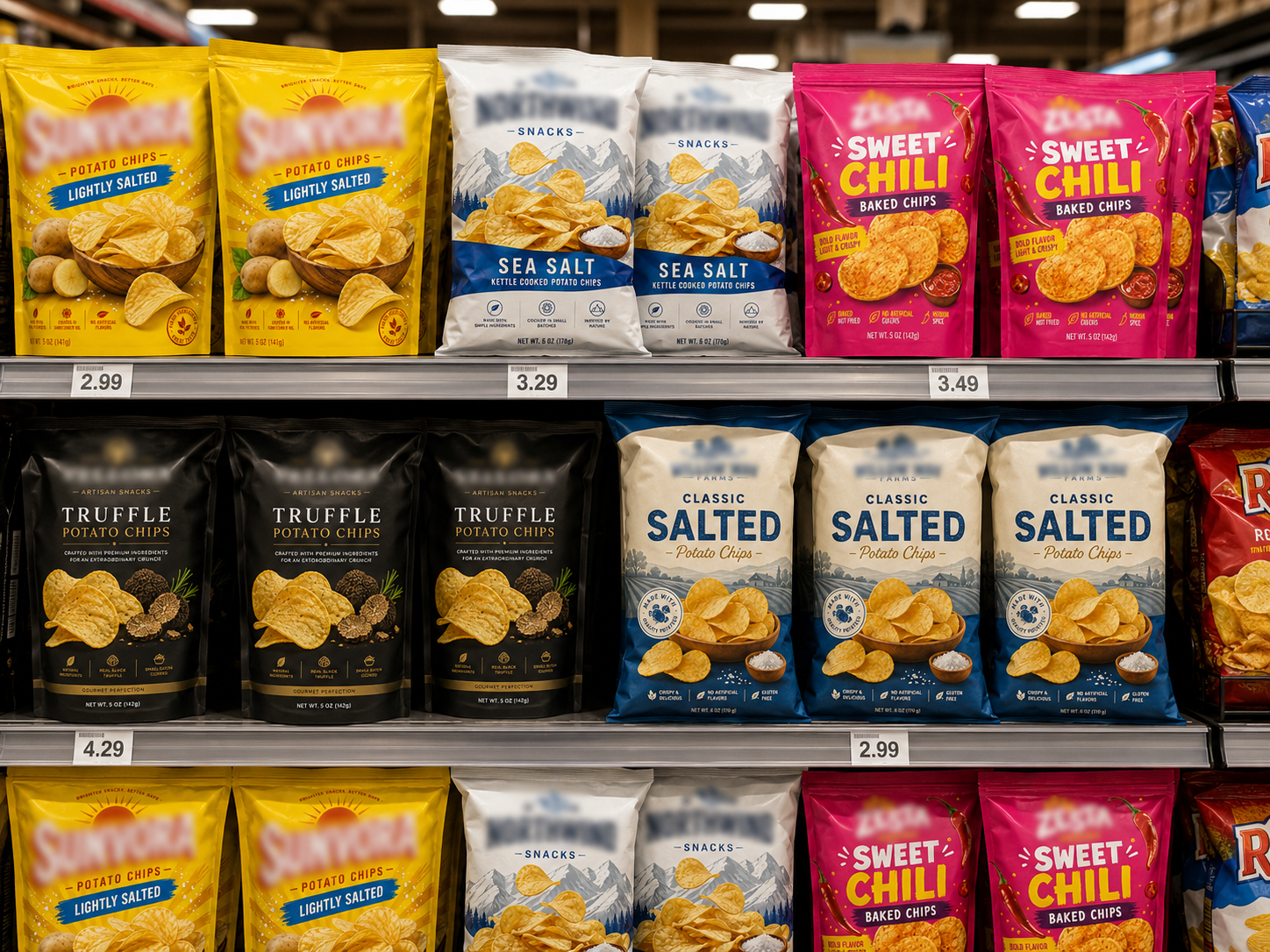 chip bag in supermarket