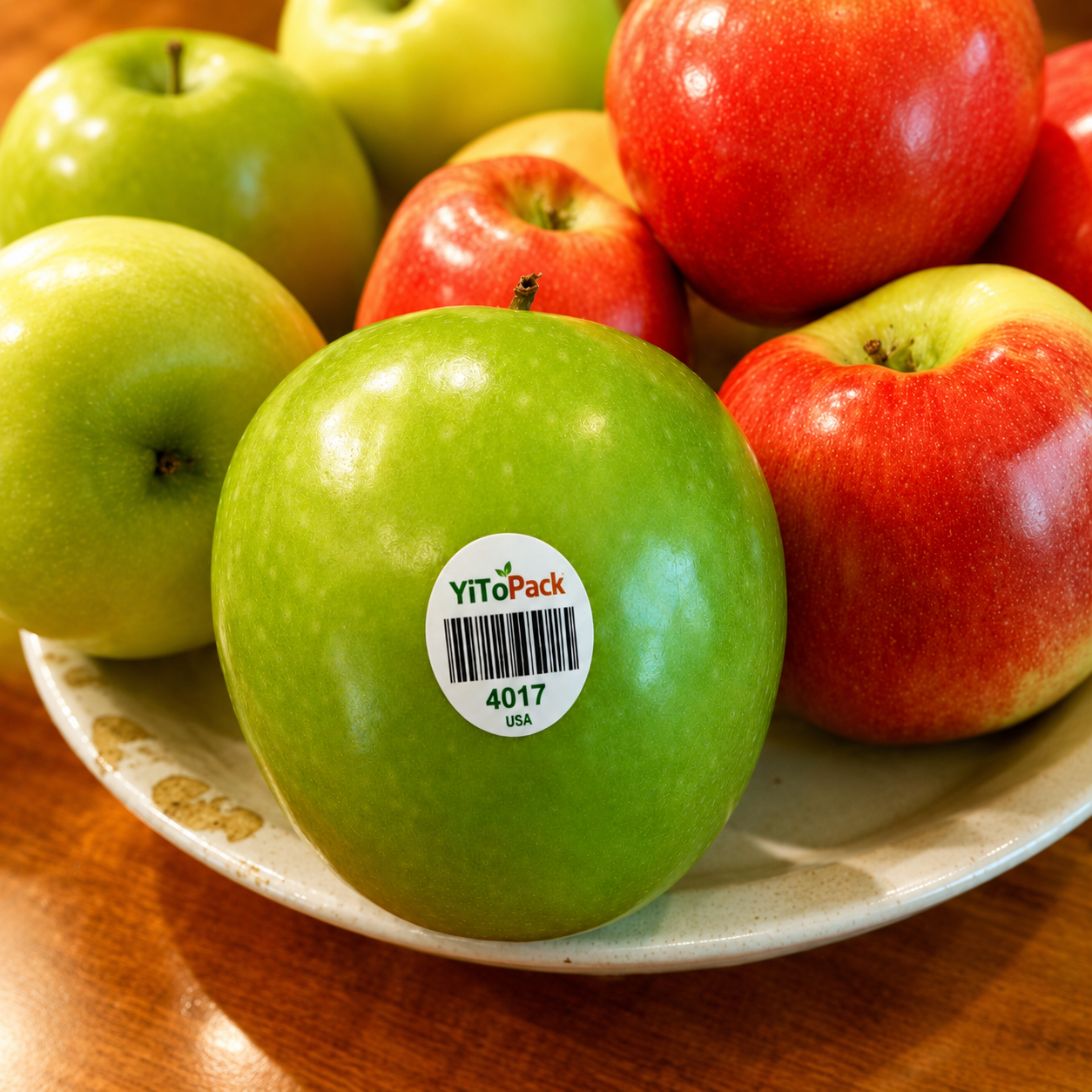 compostable sticker on fruit