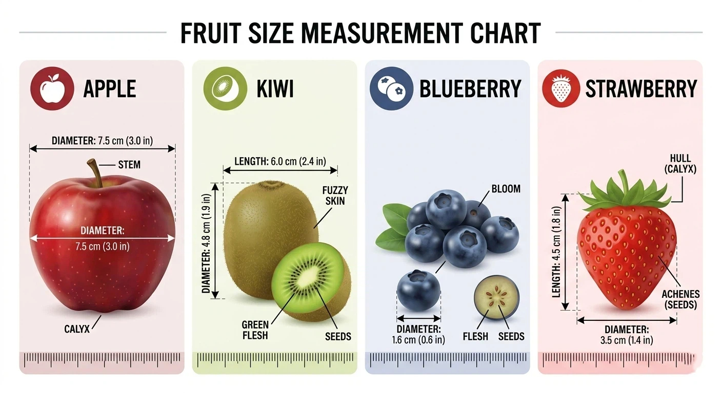 fruit size measurement chart