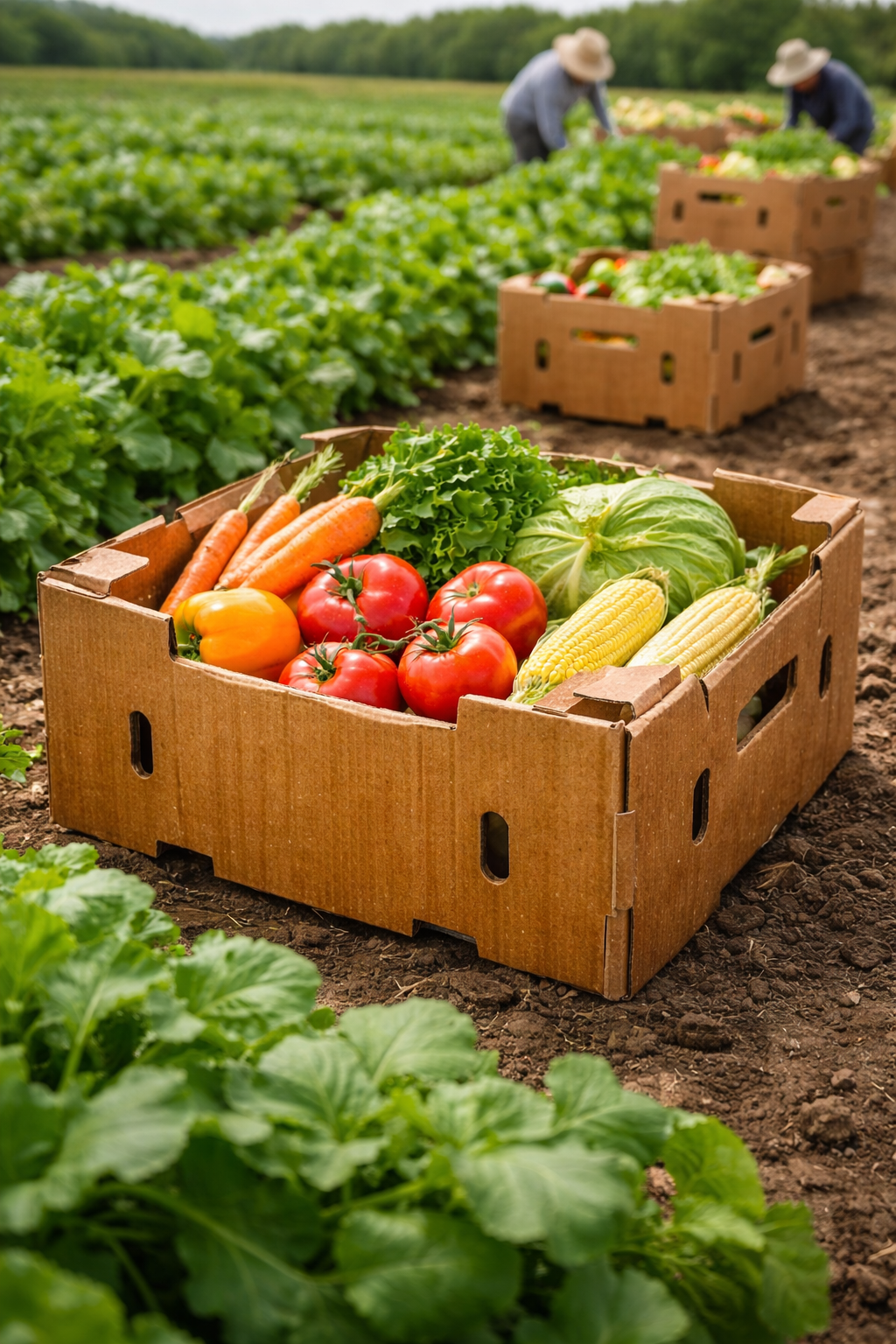 waxed produce boxes used for fruit vegetable and seafood packaging