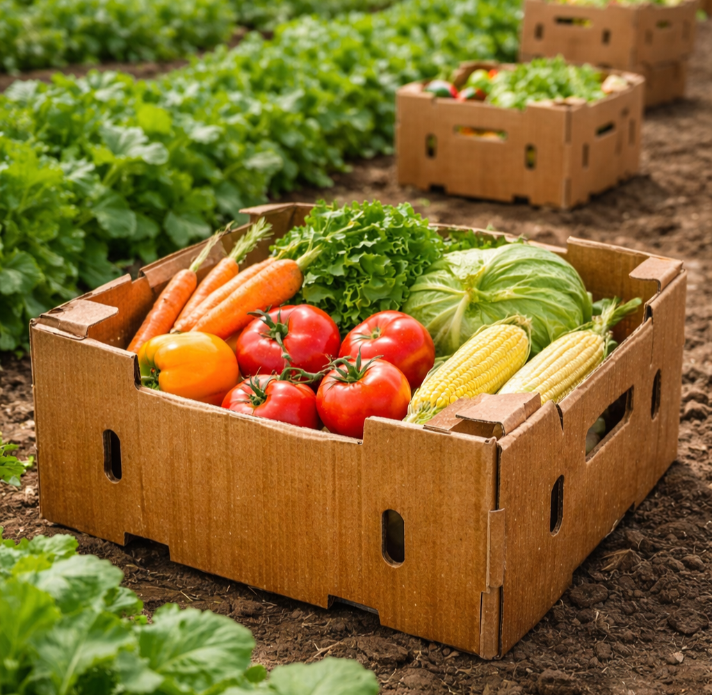 waxed produce boxes used for fruit vegetable and seafood packaging